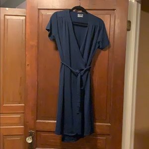 Pact Navy Wrap Dress